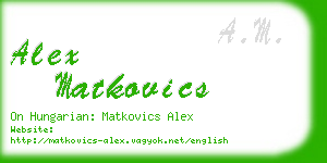 alex matkovics business card